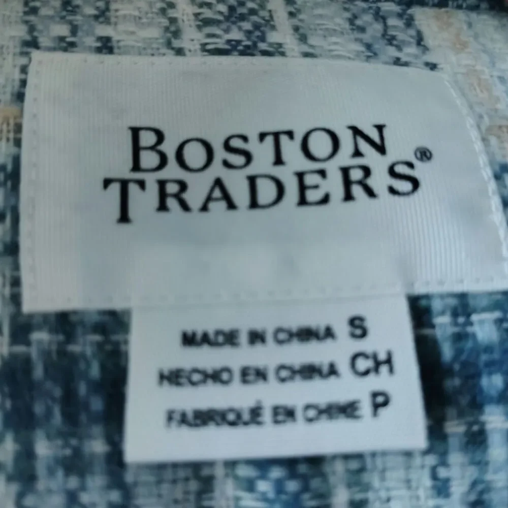 Boston Traders Plaid Jacket Blue Womens Size Small